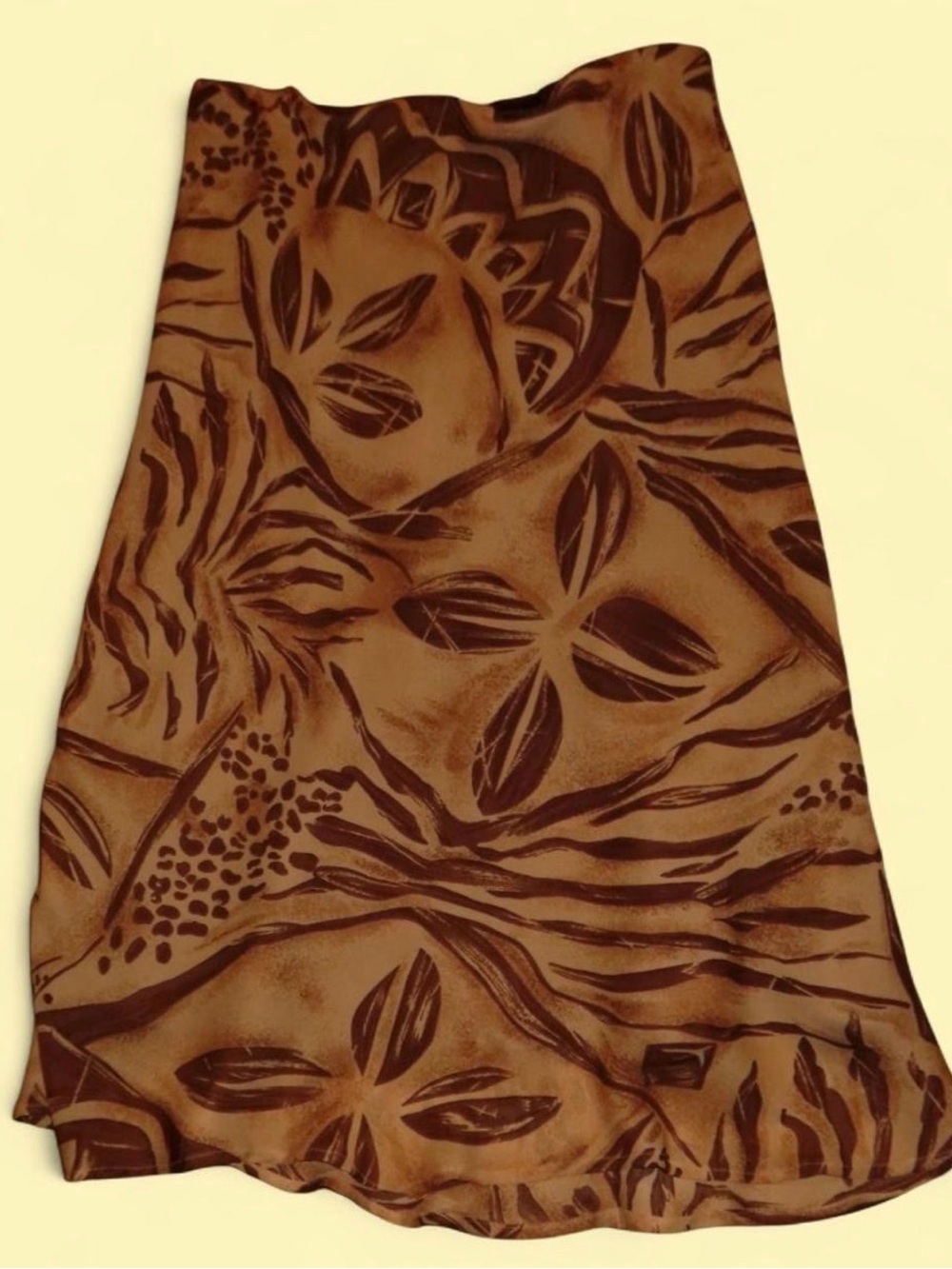 Women’s vintage Brown Floral Print midiSkirt
